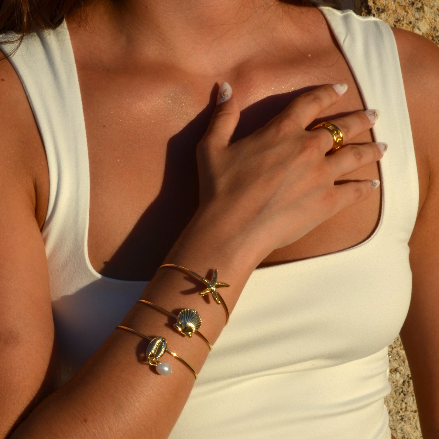 Pack de 3 pulseras de playa, detalle