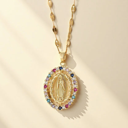 Collar virgen con circonitas de varios colores