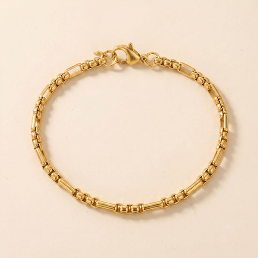 Bracelet à maillons doré en acier et or 18 carats