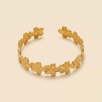 Bracelet en or 18 carats porte-bonheur en forme de trèfle