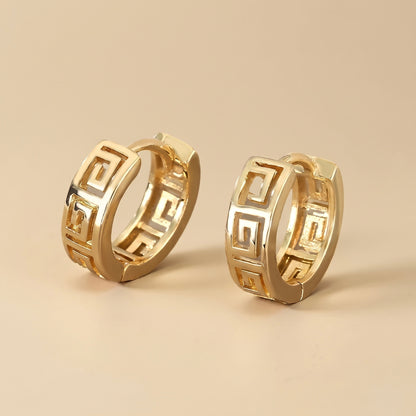 Pendientes Mykonos dorados estilo griego en acero 18k