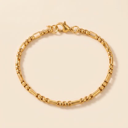 Pulsera de eslabones dorada en acero y oro 18k
