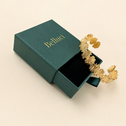 Brazalete de trébol de la buena ventura en oro 18k