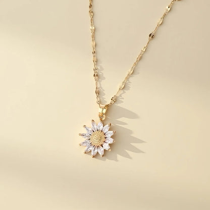 Collar girasol con circonitas