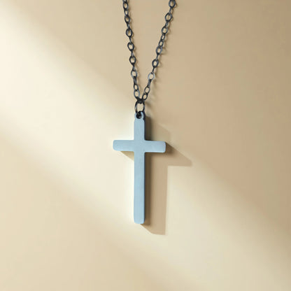 Collar cruz plateado