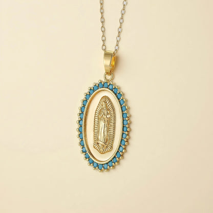 Collar virgen con circonitas azules